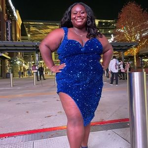Blue sequin dress